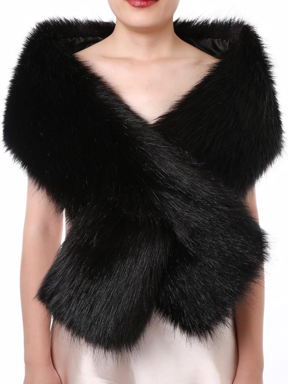 Cozy Women's Winter Faux Fur Scarf Wrap Shawl Collar for Chic Layering